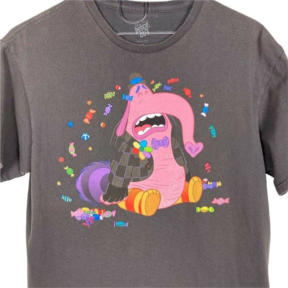 Disney Pixar Inside Out Bing Bong Cry Candy T Shirt Medium Gray Pink Elephant - Picture 1 of 6